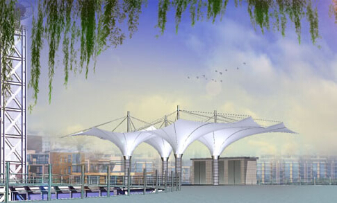 膜結構安裝的過程